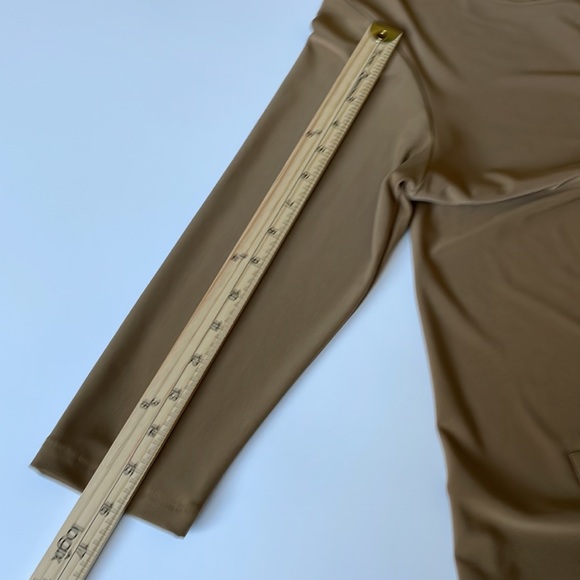 Sun Kim Neutral Taupe Stretchy Slinky Jersey Knit 3/4 Sleeve Swing Tunic - Picture 9 of 13